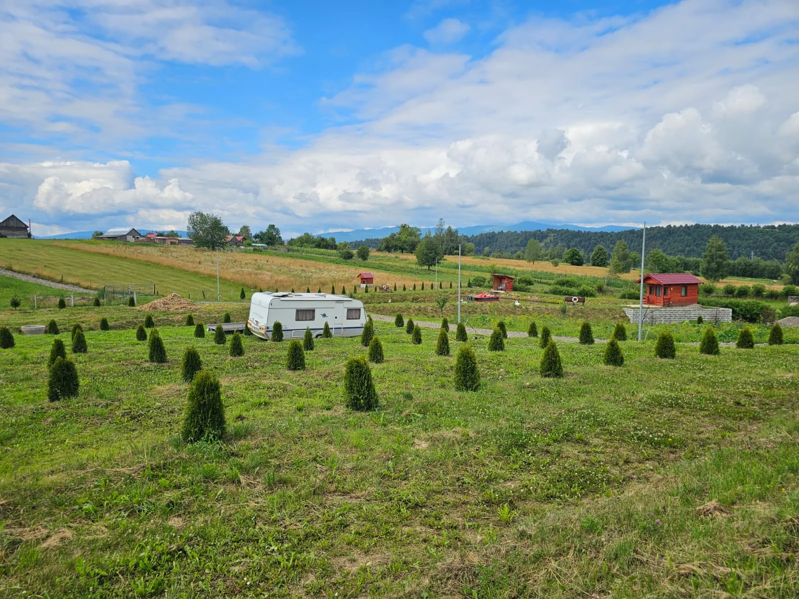 Panoramă a zonei de camping Campingplatz Vilcan din Harghita