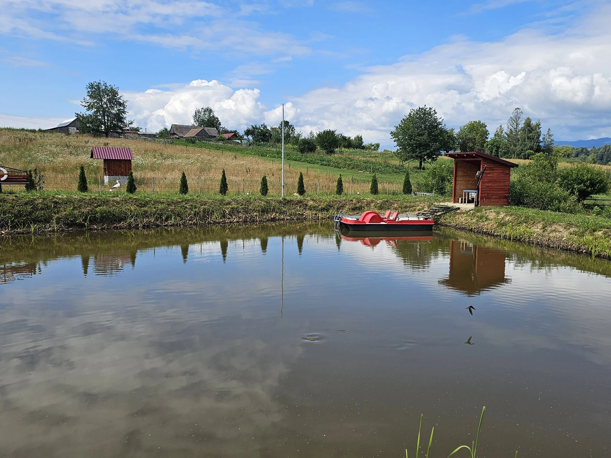 Vedere panoramică asupra lacului de la Campingplatz Vilcan